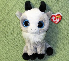 TY BEANIE BOOS GABBY THE GOAT 6&quot; PLUSH WITH HEART SWING TAG BLUE GLITTER... - £8.55 GBP