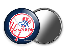 New York Yankees Baseball Team Purse Pocket Hand Mirror Mlb Game Fan Gift Idea - £12.18 GBP+