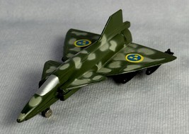 Vintage Zee Toys Saab AJ 37 Viggen Military Airplane Die Cast Toy Dyna F... - $11.54