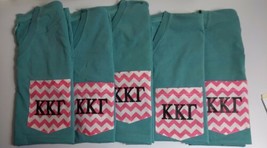 Lot Of Five (5) Kappa Kappa Gamma V-Neck T-Shirts Size Small Teal Distressed - £11.61 GBP