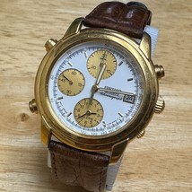 Vintage Seiko Quartz Watch 7T32-6F90 Men Gold Tone Alarm Chronograph New Battery - £91.56 GBP