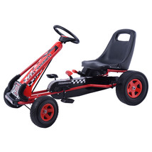 4 Wheels Kids Ride On Pedal Powered Bike Go Kart Racer Car Outdoor Play Toy-Red - £133.99 GBP