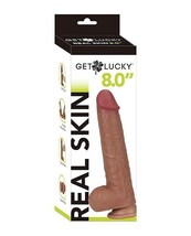 GET LUCKY 8 INCH REAL SKIN SERIES DILDO REALISTIC FEEL DONG - $56.46 CAD