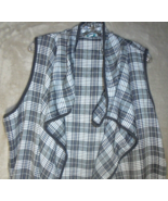 Vintage Jordann Womens 2XL Houndstooth Open Front Vest Black and White Career - $10.84