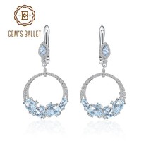 Ky blue topaz statement dangle earrings in 925 sterling silver handmade circle earrings thumb200