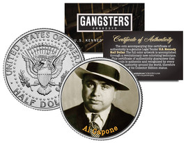 AL CAPONE CRIME BOSS Gangster Mob JFK Kennedy Half Dollar US Colorized Coin - £6.73 GBP