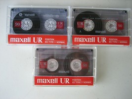 3 Maxell audio cassette tapes UR90 x 2 UR60 x 1  - $3.60