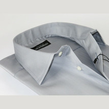 Men Mondego 100% Soft Cotton Dress Business Classic shirt A1300 Gray Herringbone image 2