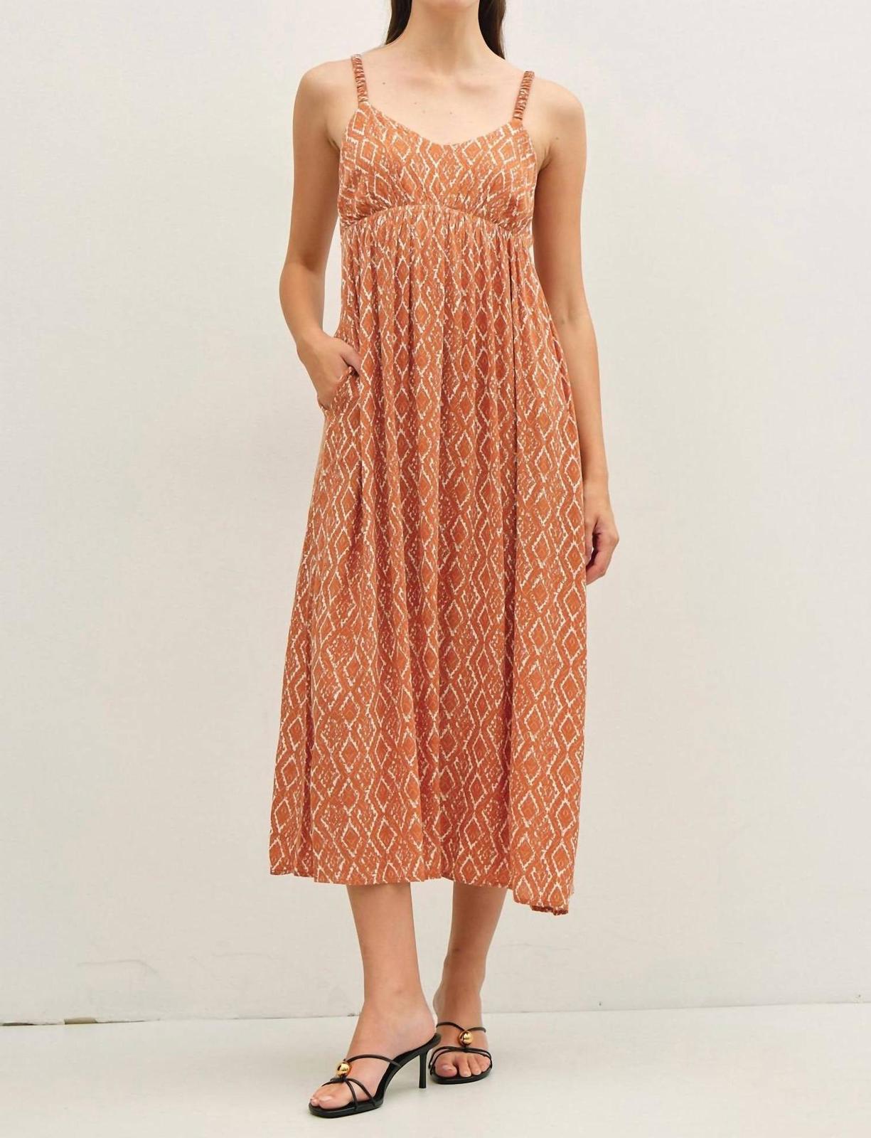 Be Cool Apricot Flowy Dress Peach - $58.00
