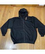 XL NEW Black Hoodie Zip Up Y2K Barcode Brand 100% Acrylic - $30.77 CAD