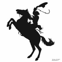 Anewdecals Cowboy Rodeo Silhouette Wall Sticker Decal-Horse Rider Decal Vinyl St - £79.38 GBP