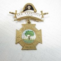 1904 Knights Templar 29th Triennial San Francisco Medal Cambridge Commandery 42 - £78.65 GBP