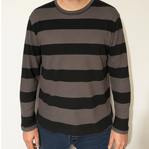 Black and Gray Striped Long Sleeve Shirt - $8.82