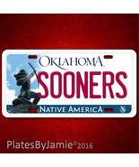 Oklahoma SOONERS Football 100% Aluminum Vanity License Plate Tag Brand New  - £13.27 GBP