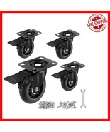 3-Inch Heavy Duty Casters Set of 4 - Silent Rubber Wheels with Locking F... - $60.59 CAD