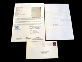 HERBERT HOOVER 31ST U.S. PRESIDENT AUTO VINTAGE 1940 LETTER &amp; ENVELOPE J... - £395.67 GBP