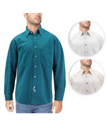 Men’s Cotton Denim Button Down Long Sleeve Casual Jean Dress Shirt - £22.30 GBP