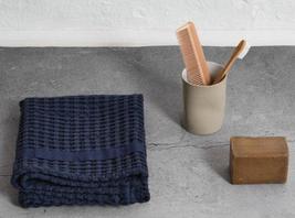 Big Waffle Hand Towel - Dark Blue - $18.00