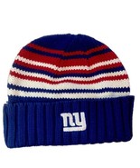 NFL Football Reebok New York Giants Beanie Cap Striped Red Blue White - $9.79