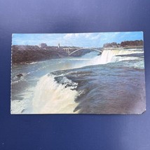 NIAGARA FALLS American Falls And Rainbow Bridge Vintage Postcard New Yor... - $2.73 CAD