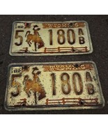 *License Plates, Wyoming, 1982, 5 180 Ab Complete Pair - $42.06