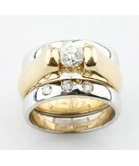 14k Gelbgold Solitaire Engagement Ring W / Weiss Gold Verstärker Tdw 0.7... - €2.901,59 EUR