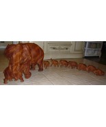 Crafted Teak Elephants (Thai handicraft) with 8 babies - $6,860.08 CAD