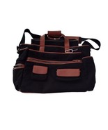 LEVENGER Fine Leather Tools Black Canvas Brown Leather Large Tote Bag Un... - $121.32 CAD
