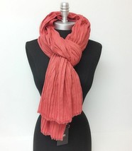 ABS Over-sized Crinkle Oblong Scarf w/Self Fringes Rust Wrap Shawl High quality - £6.14 GBP