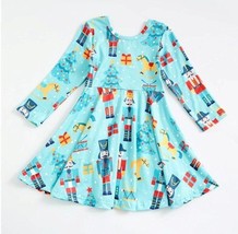 NEW Boutique Christmas Nutcracker Girls Blue Long Sleeve Dress - £9.54 GBP
