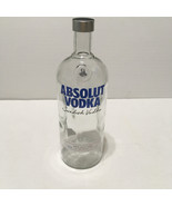 Large empty Absolut vodka embossed handle glass bottle bar decor display  - $19.75