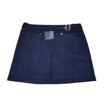 Marc New York Mini Skirt Womens Size XL Blue Faux Suede - $18.80