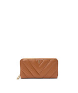 VICTORIA&#39;S SECRET V-QUILT LARGE WALLET FAUX LEATHER PURSE ZIPPER VS HARD... - $39.26 CAD