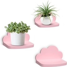 Veluckin Small Floating Shelves Mini Cloud Shelves Hanging Display 6 Inch, Pink - £25.72 GBP