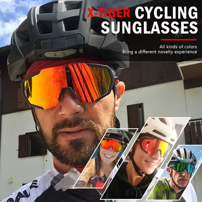 Sporting X-TIGER Polarized Lens Cycling GlAes Road Bike Cycling Eyewear Photochr - £46.19 GBP