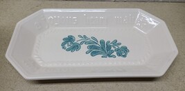 Vtg Pfaltzgraff Yorktowne Holiday Bread Tray Server Plate Cream Green USA - $12.89