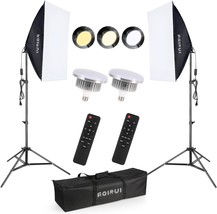 【Upgrade Led Bulb】Softbox Lighting Kit: Photo Studio Lights Equipment For Camera - $116.93