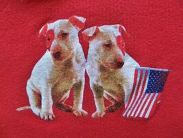 Vintage Red TARGET DOG Top-Cloth Tag-Bull Terrier Puppies w/Eye patch To... - $19.72
