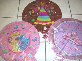 Disney Happy Birthday Princess Party Girl Mylar Balloons Lot Of  13 With... - $12.86