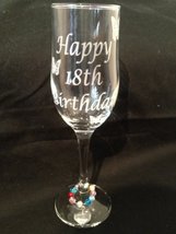 Chichi Gifts Happy 18th Birthday Champagne Glass Flute with Butterflies - £12.56 GBP