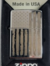 Distress American Flag Custom Lighter Engraved Photo High Polished Chrome - $29.69