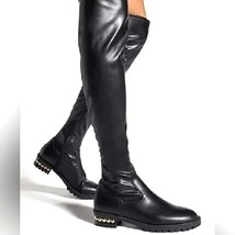 SHOE DAZZLE - Bradana Tall Flat Stud Embellished Over the Knee Boots - £30.06 GBP