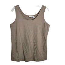 Chicos Tan Tank Top Scoop Neck Nylon Spandex Size 2 Large - £17.79 GBP