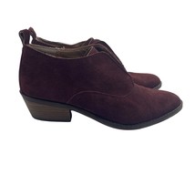 Lucky Brand Fimberly Ankle Booties Suede Leather Red Womens Size 8.5 - $44.53