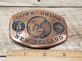 Down Under New Zeland Belt Buckle Copper Brass Colored - $8.25