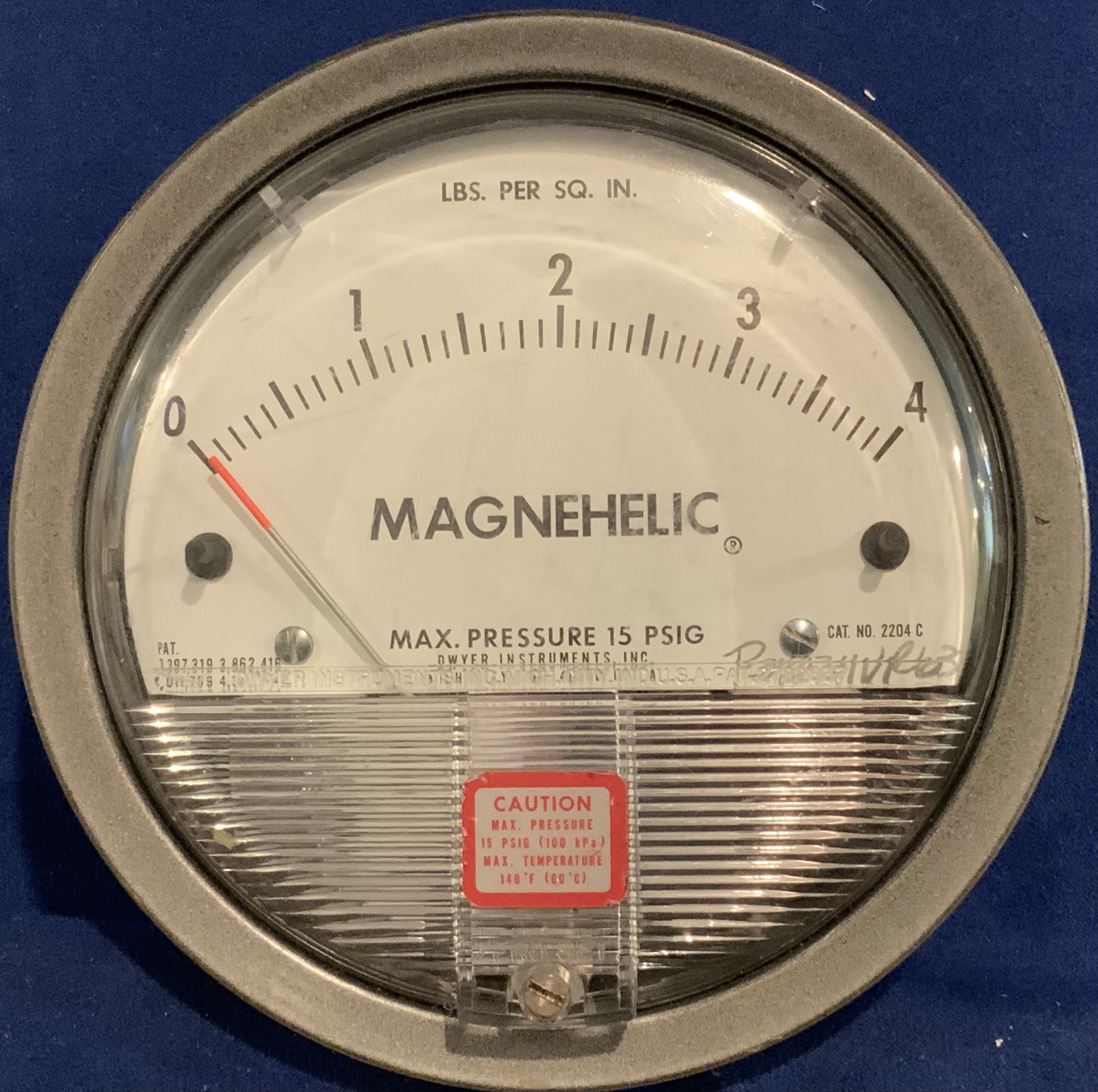 Primary image for MAGNEHELIC GAUGE Cat No. 2204, Max. Pressure 15 PSIG, Used, great condition