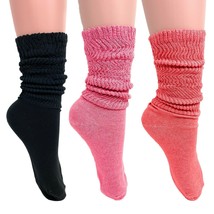 Colorful Cotton Lightweight Slouch Socks for Women Extra Thin 3 PAIRS Size 9-11 - £8.90 GBP
