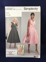 Simplicity K8592 1950s Vintage Dress Sizes 10 12 14 16 18 20 Size AA Rockabilly - £7.90 GBP