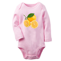Babies Fruit Lemon Pattern Romper Newborn Bodysuits Infant Jumpsuit Long Outfits - £8.85 GBP