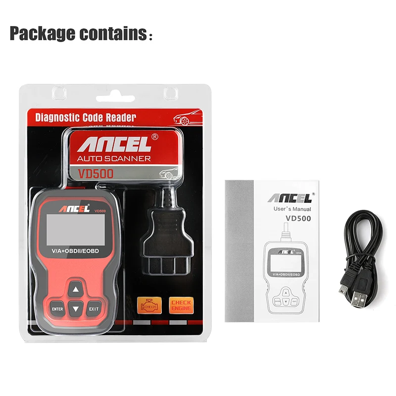 Ancel VD500 OBD2 Code Reader All System Individual Scan Tool Oil Reset OBD 2 Dia - $130.10